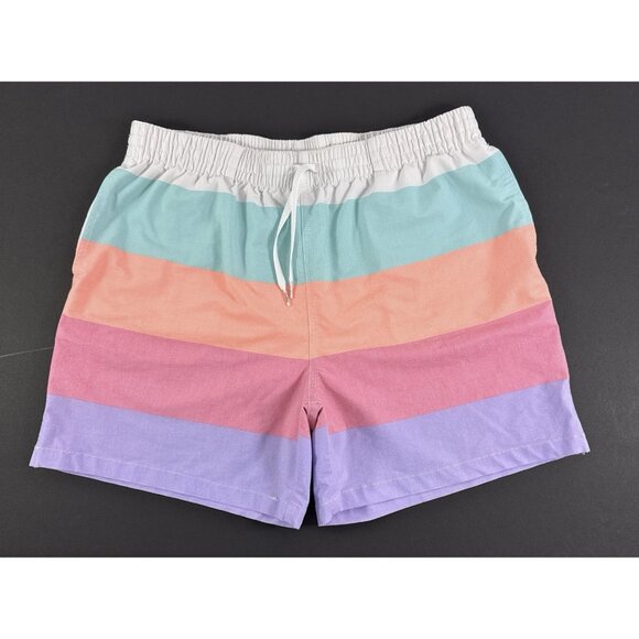 Chubbies Mens Swim Trunks Sz XL Flavor Savors Pastel 5.5” Striped Beach Shorts - Picture 1 of 10